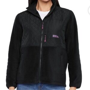 Eddie Bauer woman’s large fleece Black Jacket with Pink Accents new
